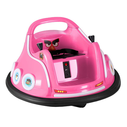 Coche de juguete eléctrico para niños con parachoques y luz, con control remoto, de Angry Birds, color rosa