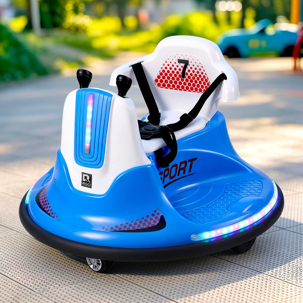 Rigo Ride on Cars Kids Bumper 12V Ride on Toy Toddler Remote Control Blue