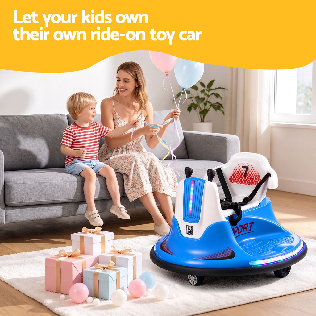 Rigo Ride on Cars Kids Bumper 12V Ride on Toy Toddler Remote Control Blue