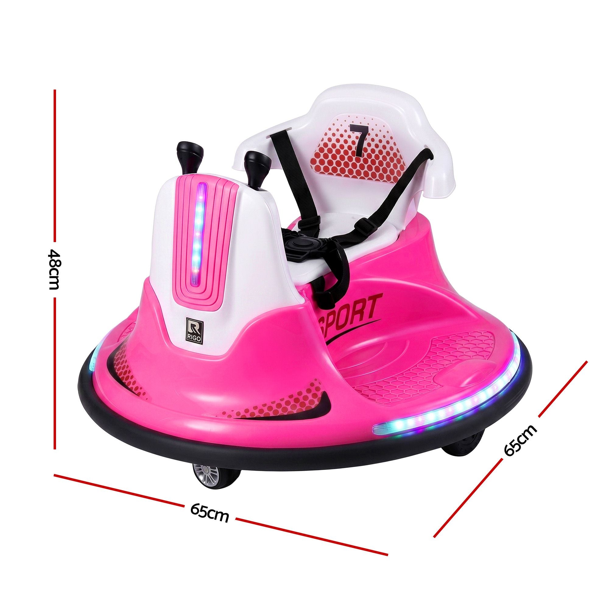 Rigo Ride on Cars Kids Bumper 12V Ride on Toy Toddler Remote Control Pink