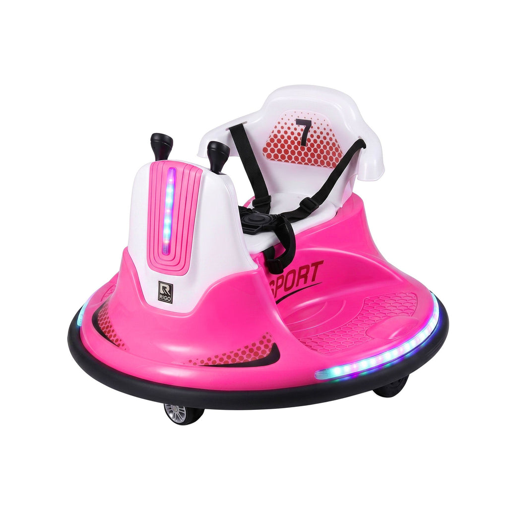 Rigo Ride on Cars Kids Bumper 12V Ride on Toy Toddler Remote Control Pink
