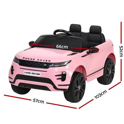 Coche eléctrico para niños con licencia Land Rover, coche de juguete con mando a distancia, batería de 12 V, color rosa