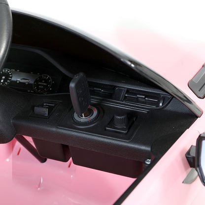 Coche eléctrico para niños con licencia Land Rover, coche de juguete con mando a distancia, batería de 12 V, color rosa