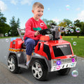Coche eléctrico para niños Rigo Kids, camión de bomberos, coches de juguete de 6 V, color rojo
