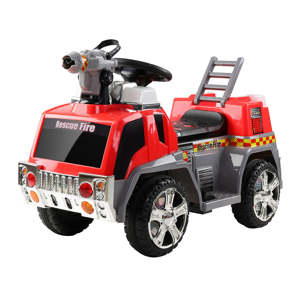Coche eléctrico para niños Rigo Kids, camión de bomberos, coches de juguete de 6 V, color rojo