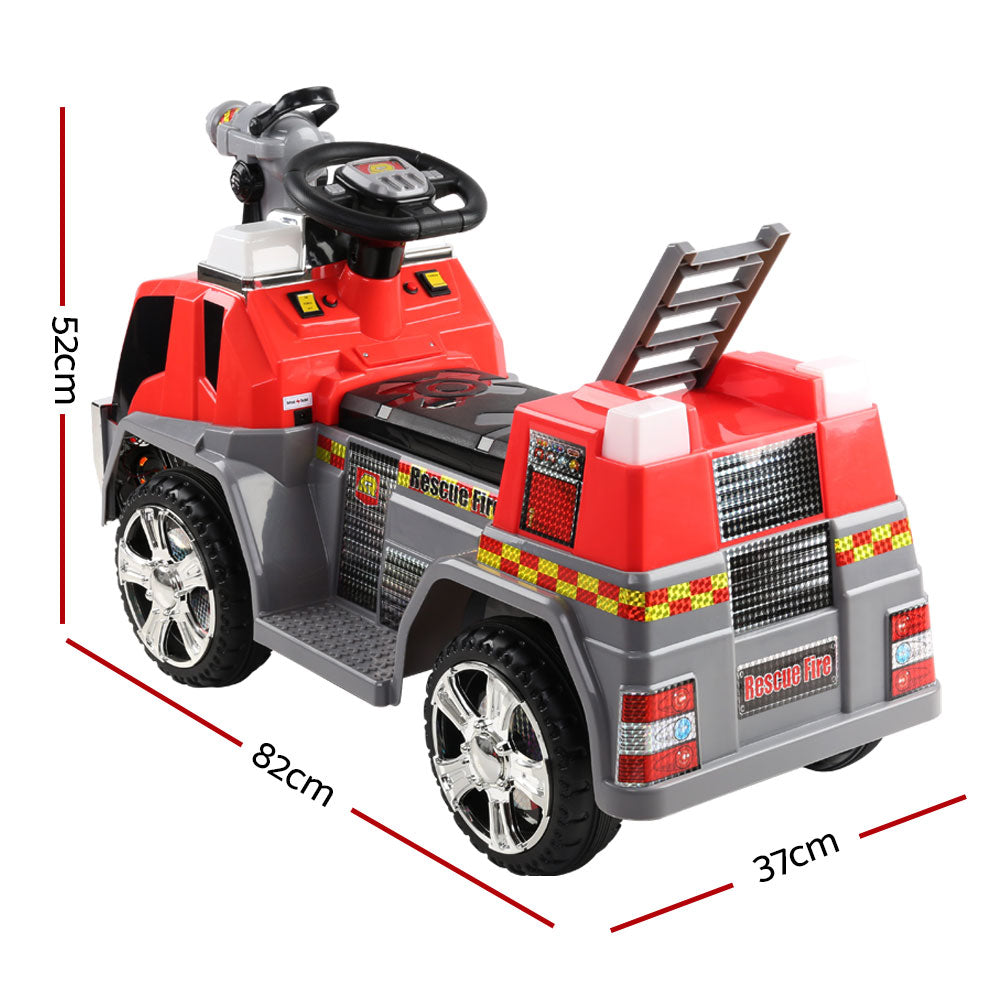 Coche eléctrico para niños Rigo Kids, camión de bomberos, coches de juguete de 6 V, color rojo