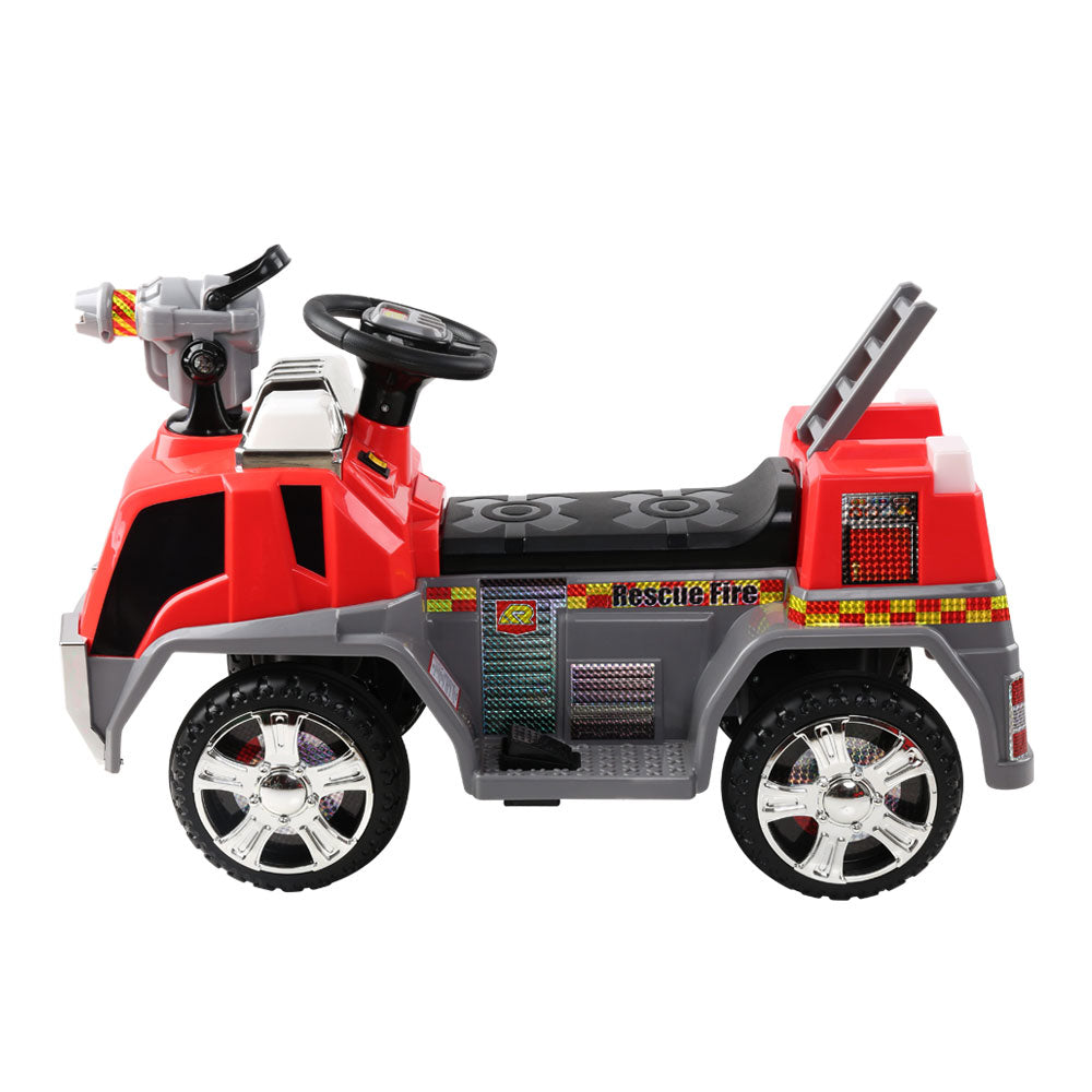 Coche eléctrico para niños Rigo Kids, camión de bomberos, coches de juguete de 6 V, color rojo