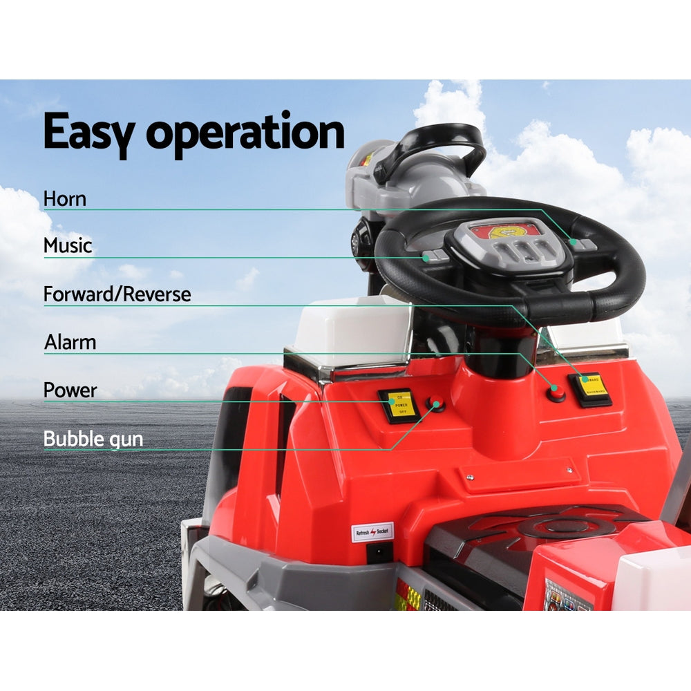 Coche eléctrico para niños Rigo Kids, camión de bomberos, coches de juguete de 6 V, color rojo