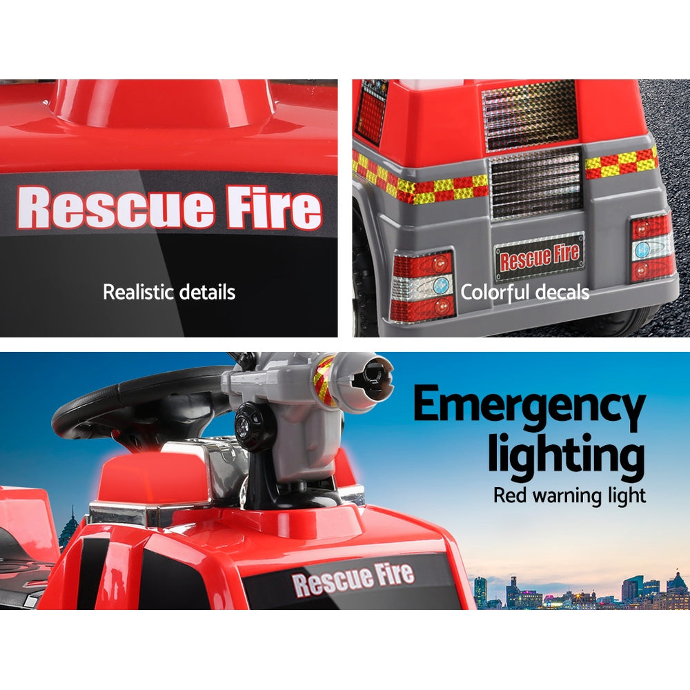 Coche eléctrico para niños Rigo Kids, camión de bomberos, coches de juguete de 6 V, color rojo