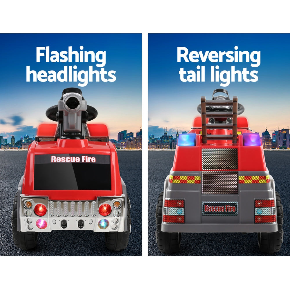 Coche eléctrico para niños Rigo Kids, camión de bomberos, coches de juguete de 6 V, color rojo