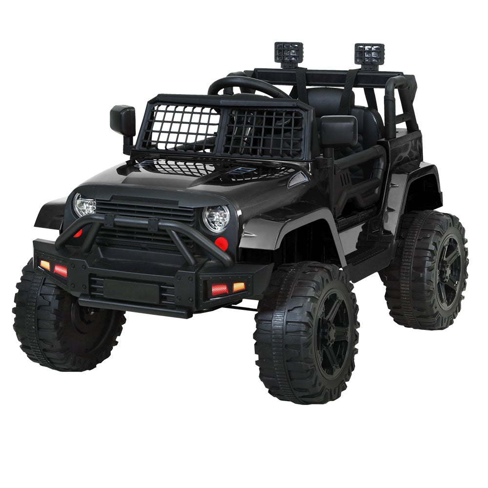 Rigo Kids - Coche eléctrico para niños, Jeep, juguete con mando a distancia, 12 V, color negro