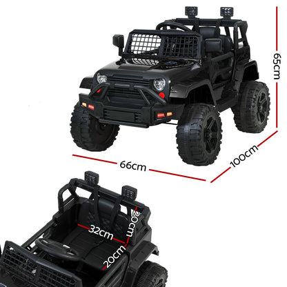 Rigo Kids - Coche eléctrico para niños, Jeep, juguete con mando a distancia, 12 V, color negro