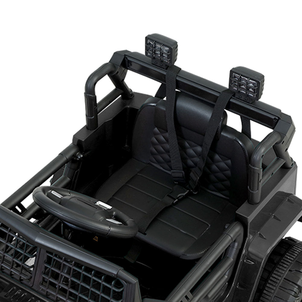 Rigo Kids - Coche eléctrico para niños, Jeep, juguete con mando a distancia, 12 V, color negro