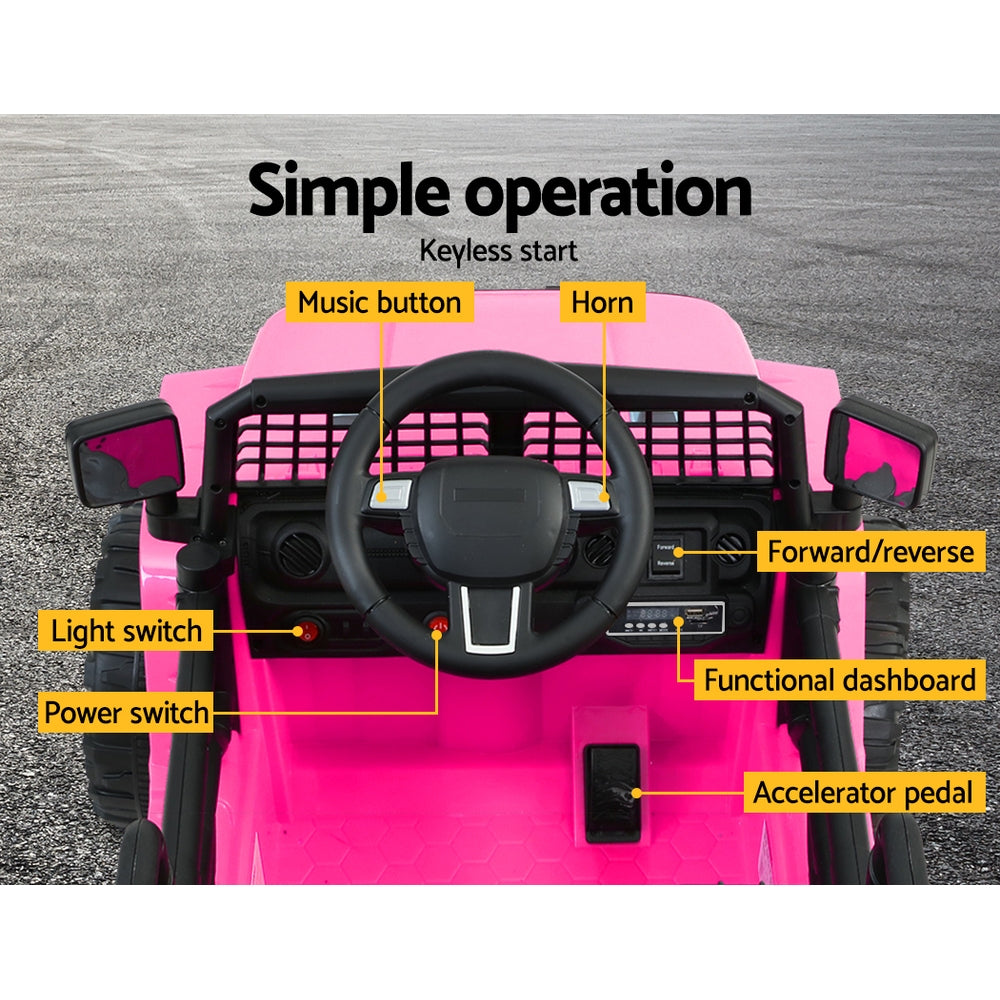 Rigo Kids - Coche eléctrico para niños, Jeep, juguete con mando a distancia, 12 V, color rosa