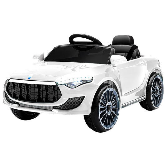 Coche eléctrico para niños Rigo con luz delantera y mando a distancia, 12 V, color blanco