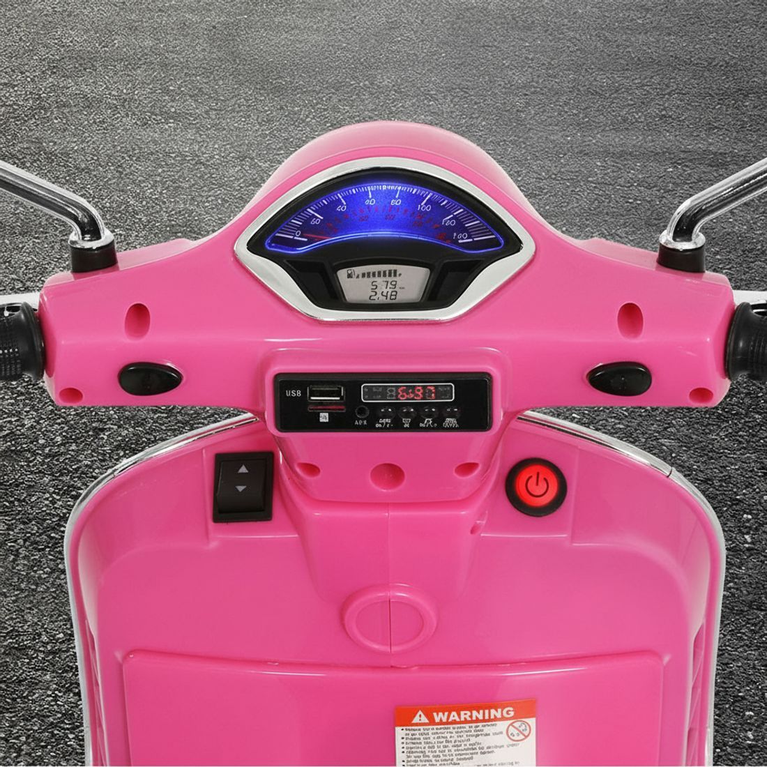 Coche para niños, motocicleta, scooter con licencia VESPA, juguetes eléctricos, color rosa