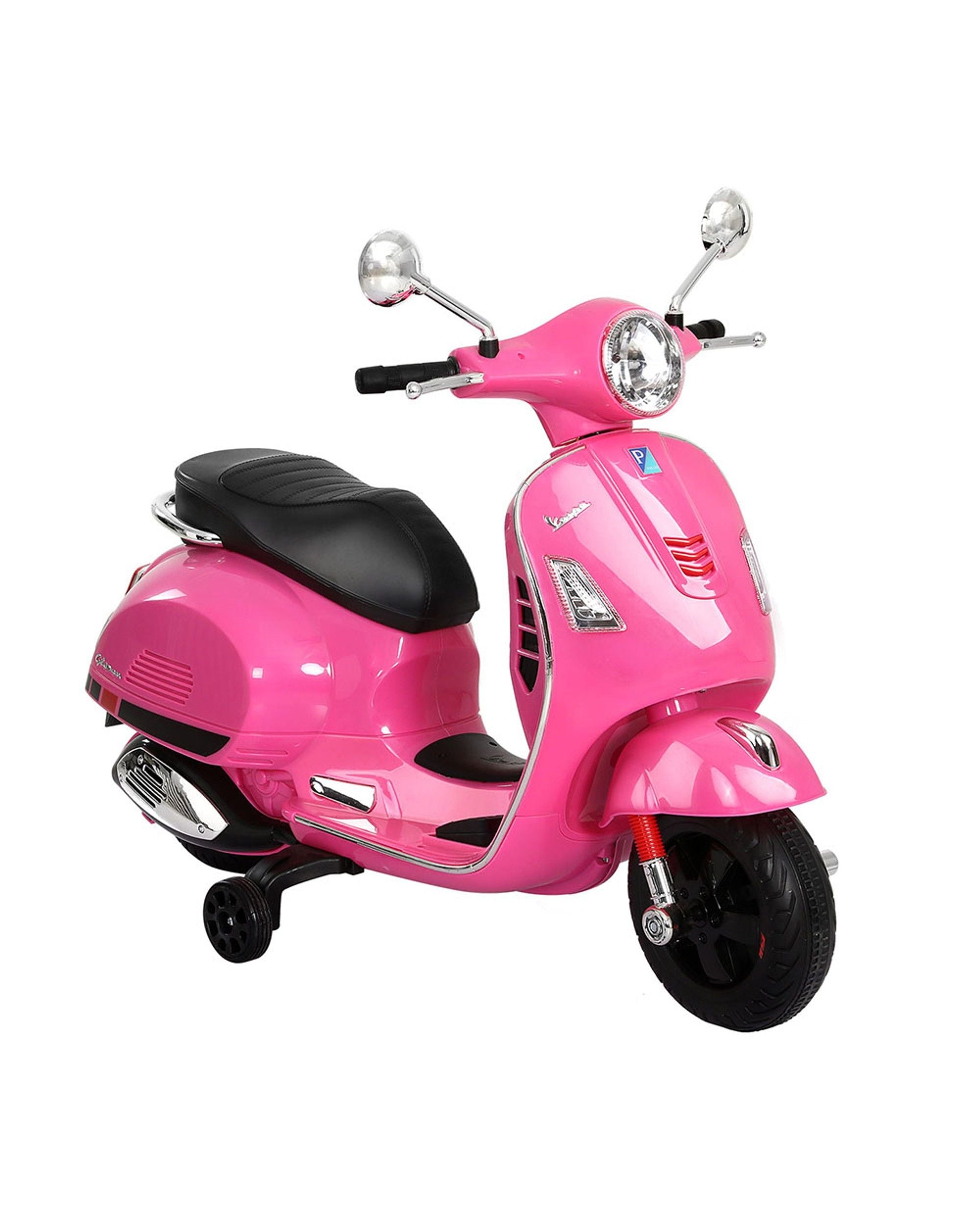 Coche para niños, motocicleta, scooter con licencia VESPA, juguetes eléctricos, color rosa