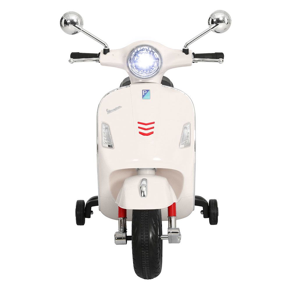 Kids Ride On Car Motorcycle Motorbike VESPA Licensed Scooter Electric Toys White