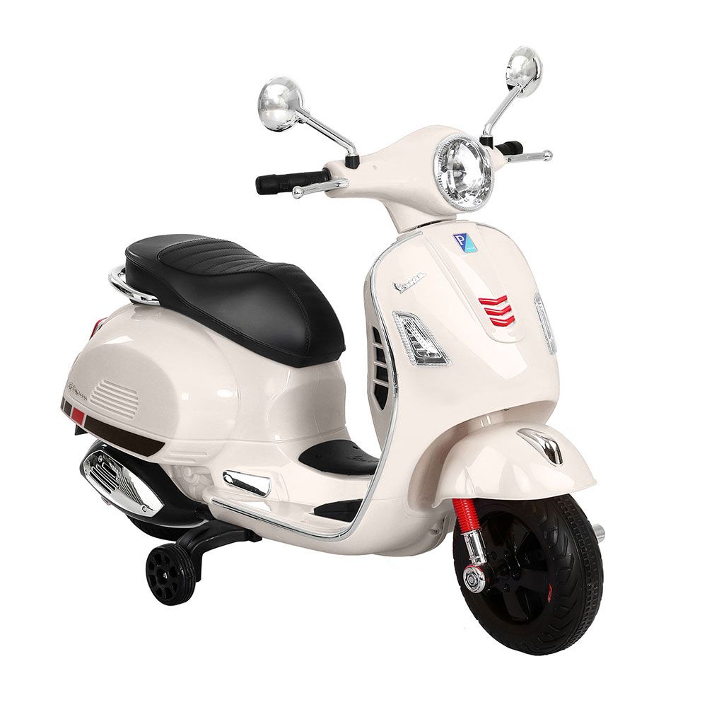 Kids Ride On Car Motorcycle Motorbike VESPA Licensed Scooter Electric Toys White