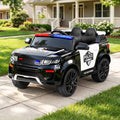Coche de policía eléctrico Rigo Kids Ride On Patrol con mando a distancia inspirado en el Range Rover, color negro