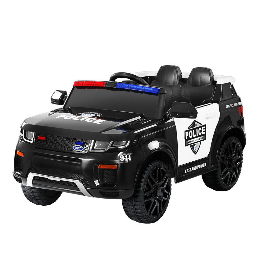 Coche de policía eléctrico Rigo Kids Ride On Patrol con mando a distancia inspirado en el Range Rover, color negro