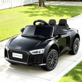 Coche de juguete eléctrico deportivo con licencia Audi R8 para niños en color negro