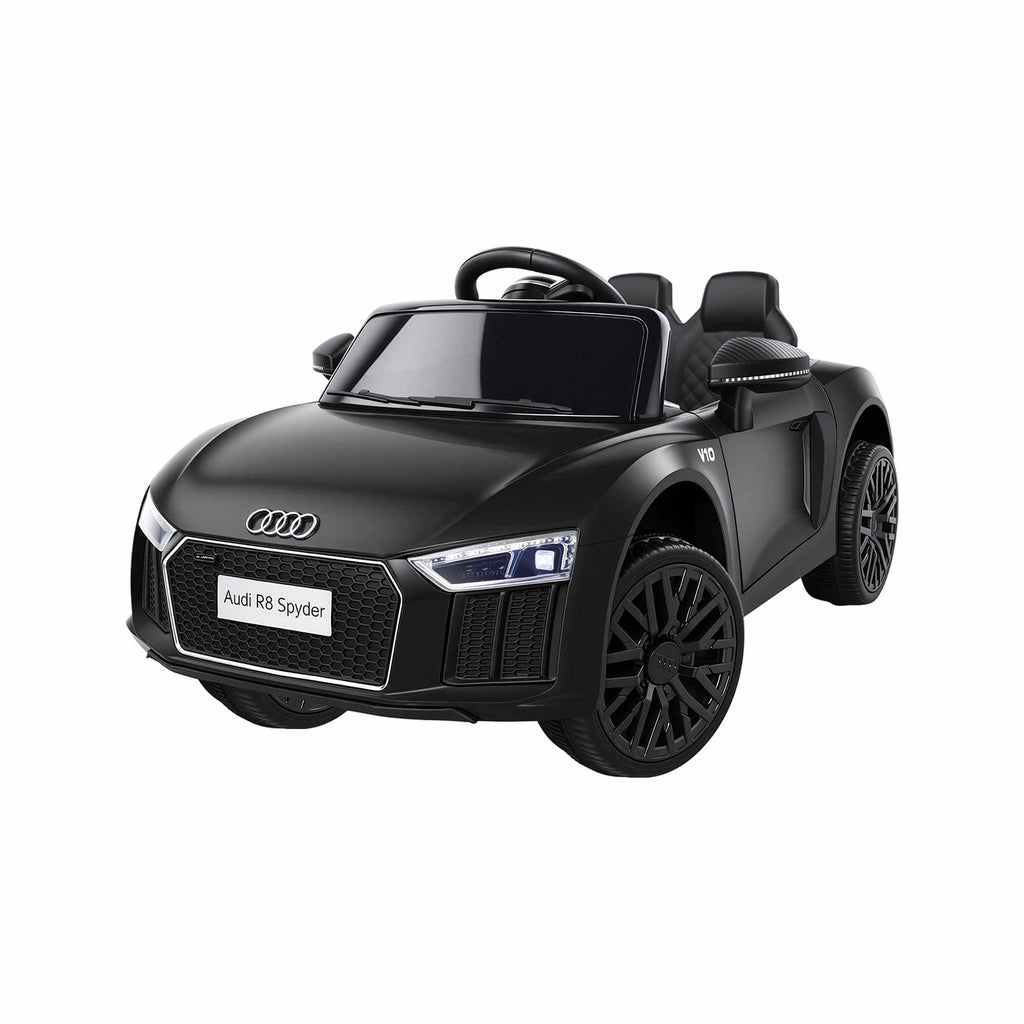 Coche de juguete eléctrico deportivo con licencia Audi R8 para niños en color negro