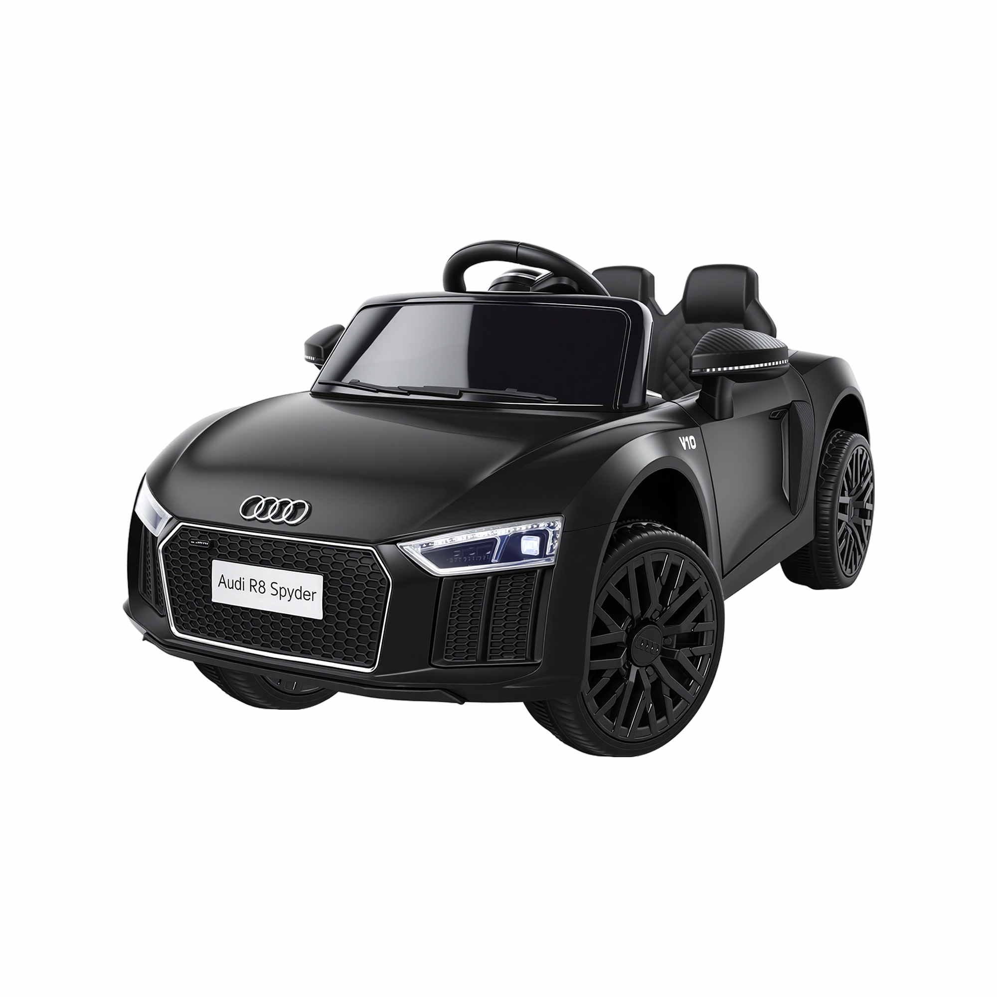Coche de juguete eléctrico deportivo con licencia Audi R8 para niños en color negro