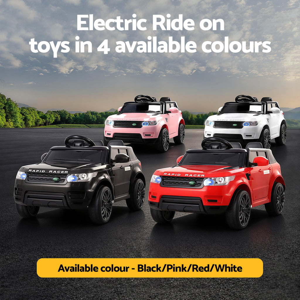 Coche eléctrico todoterreno Rigo Kids inspirado en el Range Rover con mando a distancia de 12 V, color rosa
