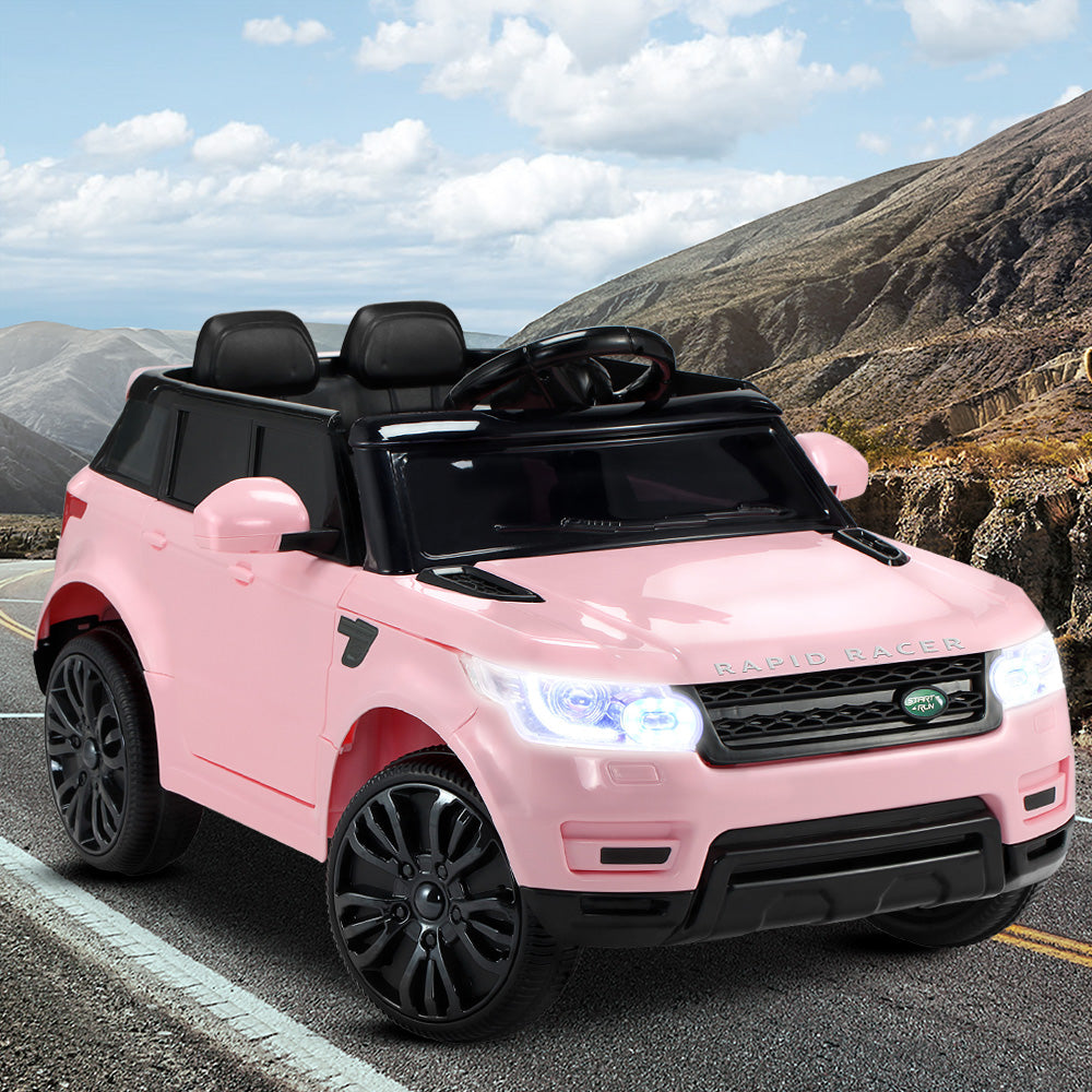 Coche eléctrico todoterreno Rigo Kids inspirado en el Range Rover con mando a distancia de 12 V, color rosa