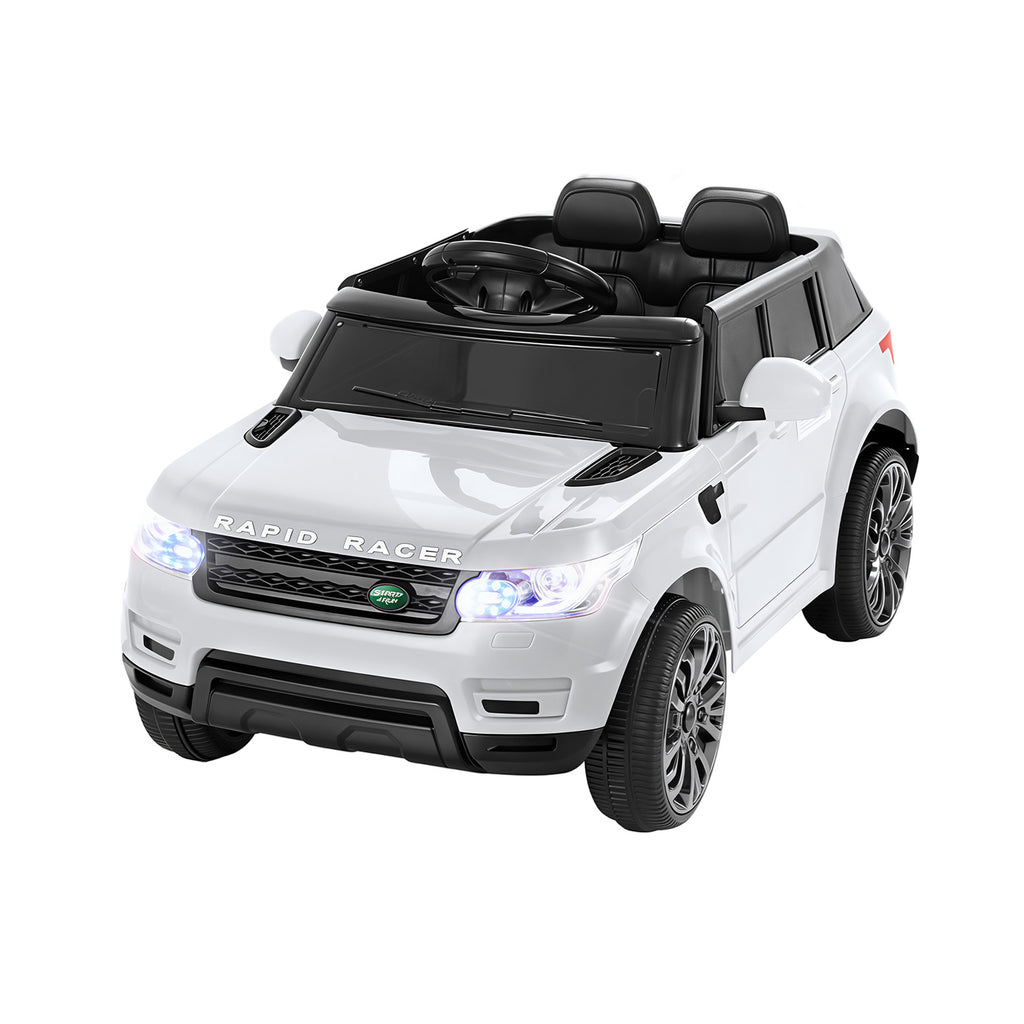Coche eléctrico todoterreno Rigo Kids inspirado en el Range Rover con mando a distancia de 12 V, color blanco