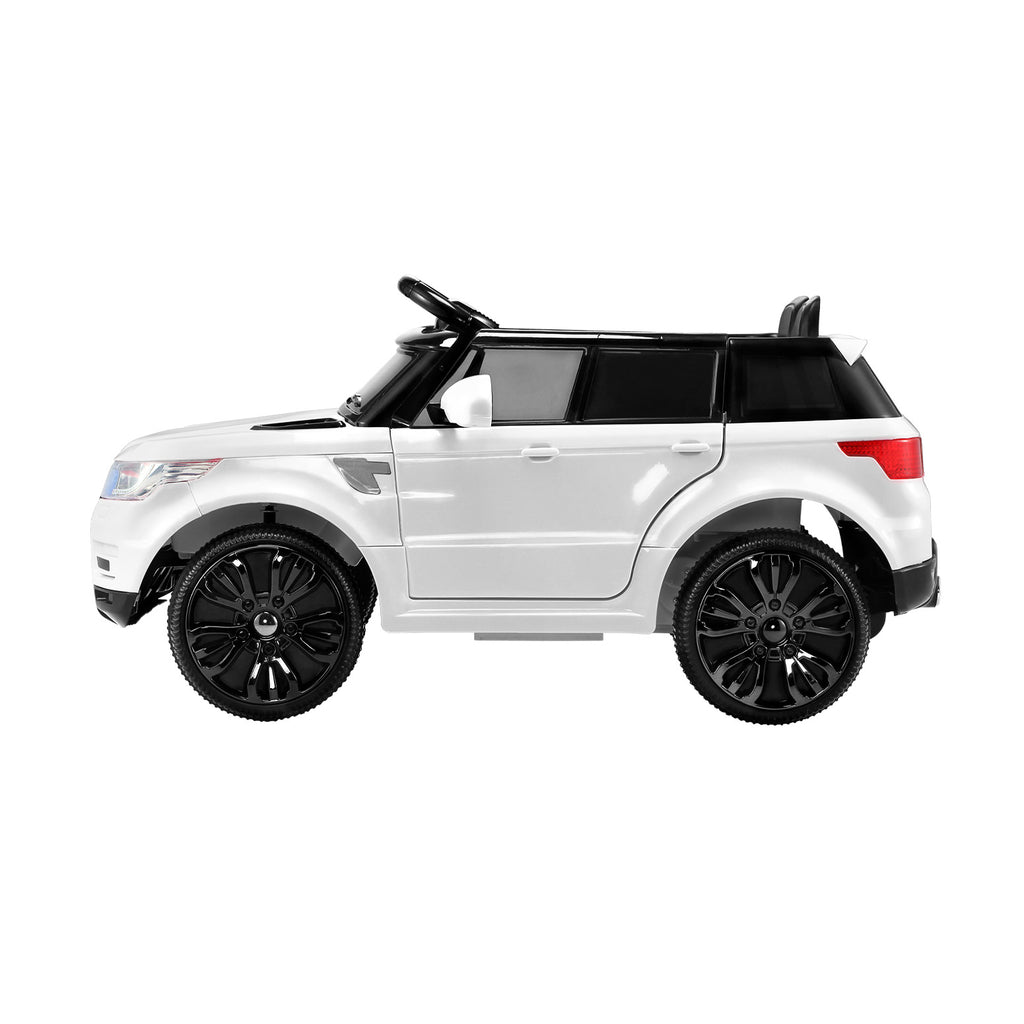 Coche eléctrico todoterreno Rigo Kids inspirado en el Range Rover con mando a distancia de 12 V, color blanco