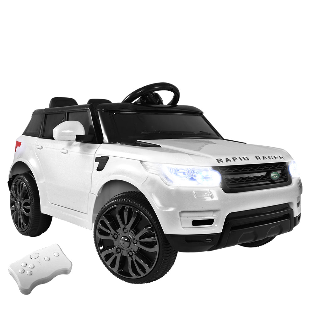 Rigo Kids Electric Ride On Car SUV Range Rover-inspired Cars Remote 12V White - YDS.com.au