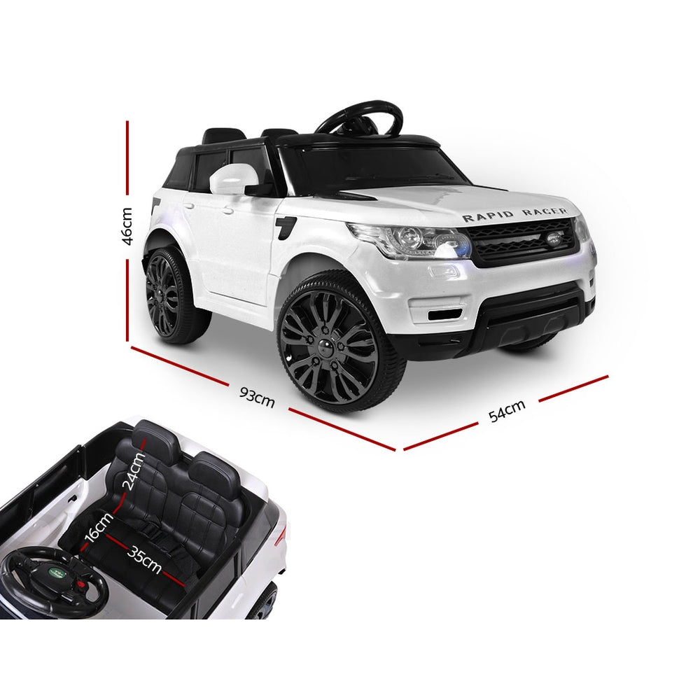 Rigo Kids Electric Ride On Car SUV Range Rover-inspired Cars Remote 12V White - YDS.com.au