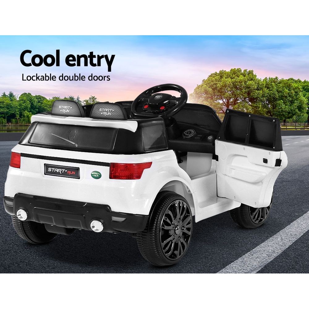 Rigo Kids Electric Ride On Car SUV Range Rover-inspired Cars Remote 12V White - YDS.com.au