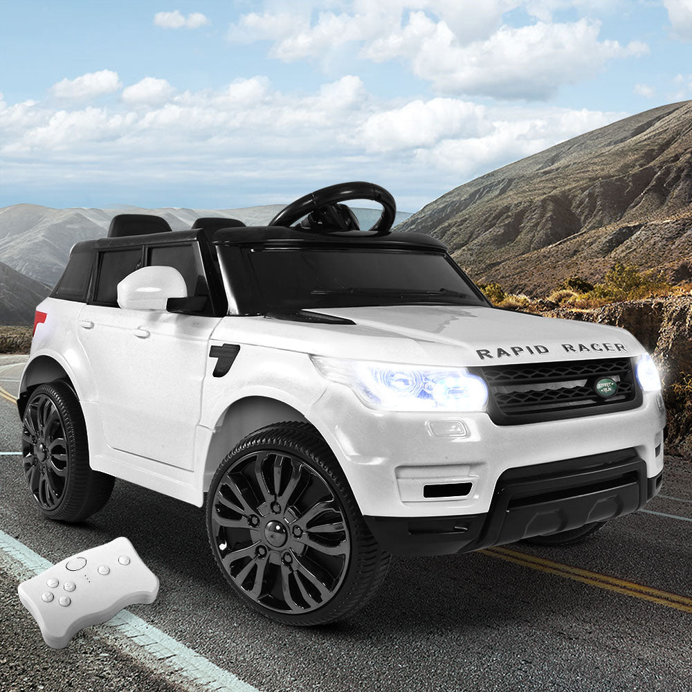 Rigo Kids Electric Ride On Car SUV Range Rover-inspired Cars Remote 12V White - YDS.com.au