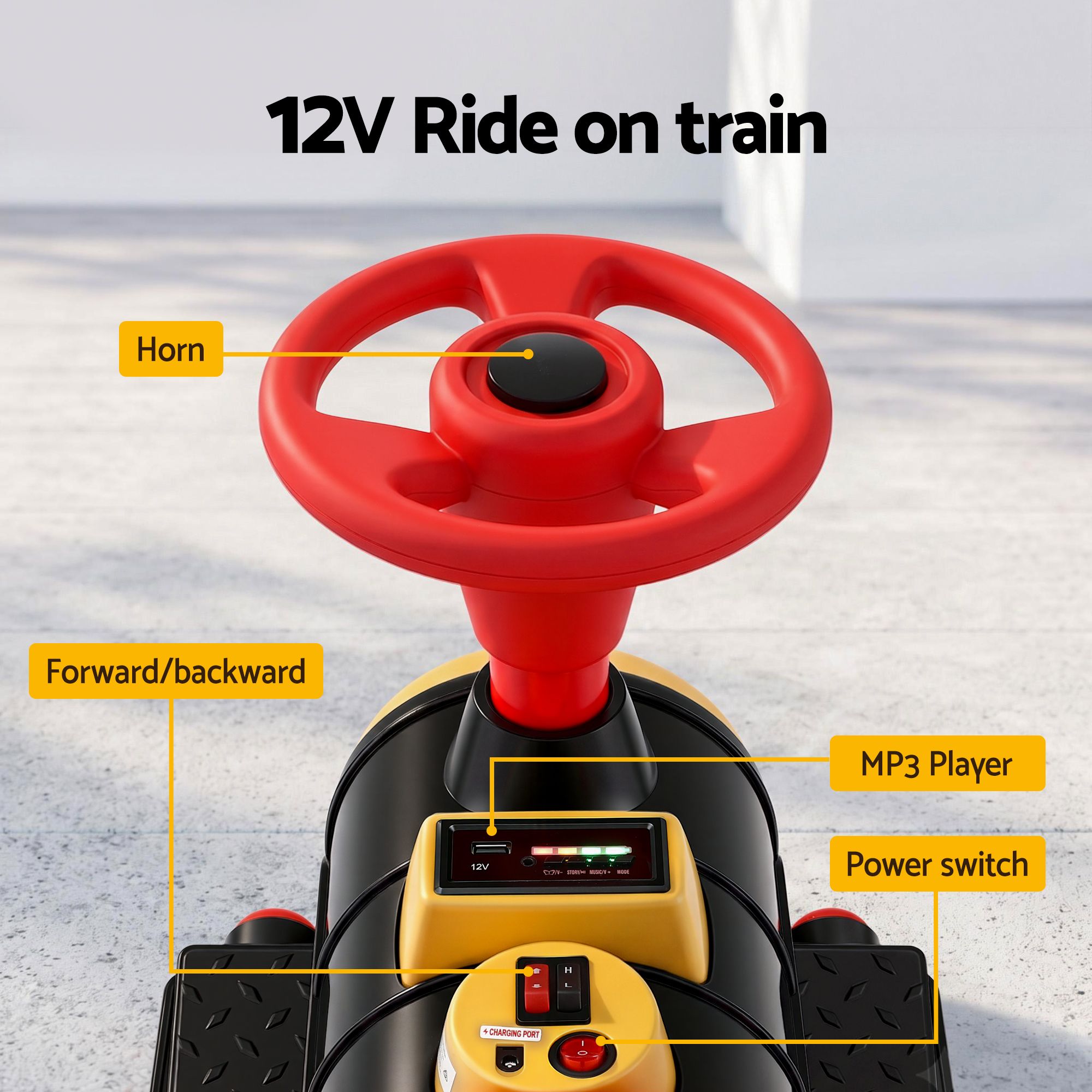 Rigo Kids Ride on Car Train 12V Electric Toy 2 Seater 136cm