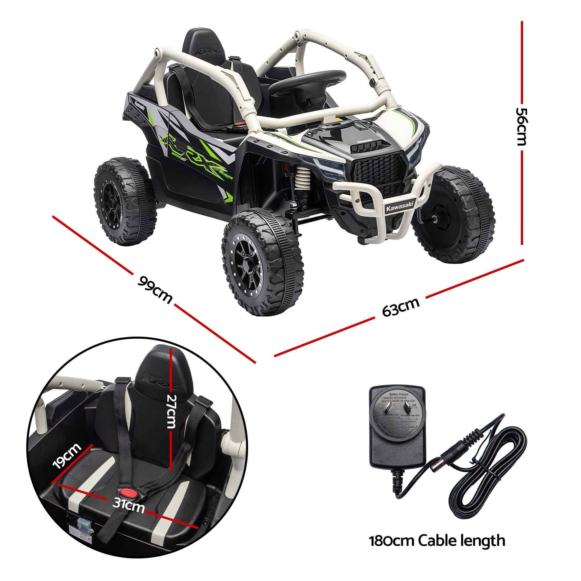 Kids Ride On Car Off-Road Licensed KRX1000 Electric Toy with Remote Control Music