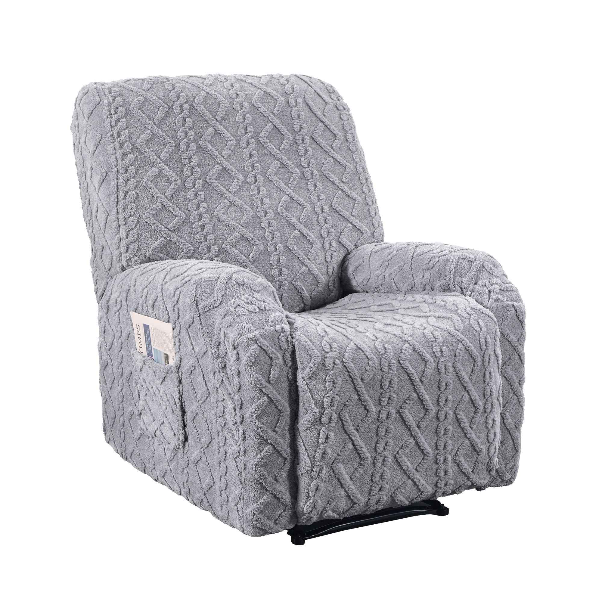 Artiss Recliner Chair Covers with Storage Side Pockets Grey