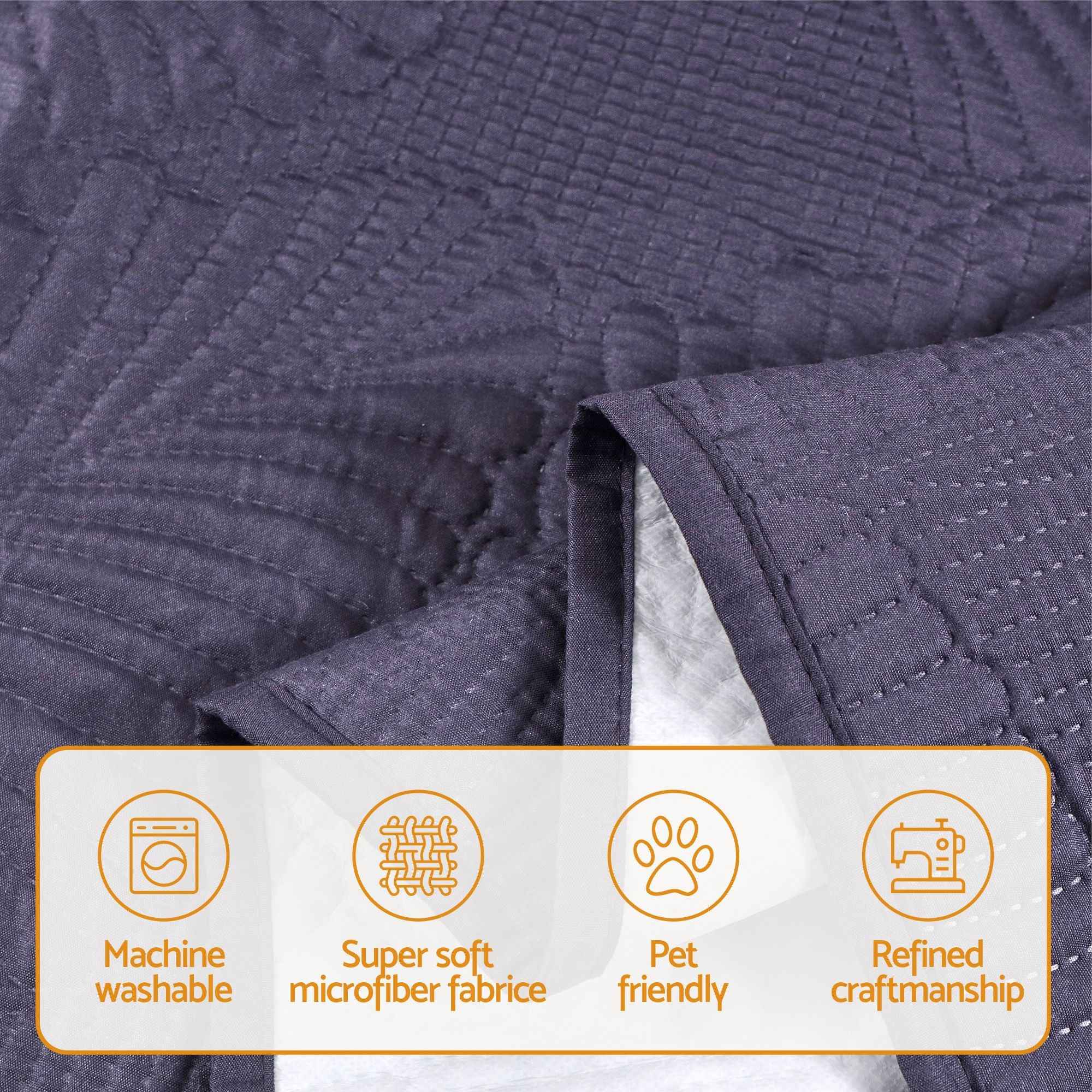 Artiss Quilted Recliner Chair Covers 100% Waterproof Recliner Slipcovers Grey
