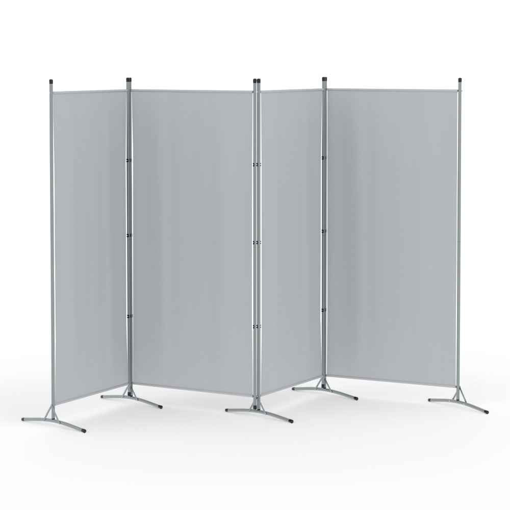 Artiss 4 Panel Room Divider Screen 345x180cm Fabric Grey