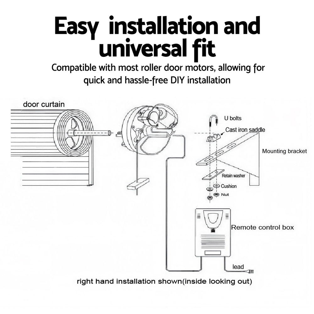 UL-tech Garage Roller Door Opener 250N Motor Auto Safety Reverse 220V
