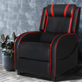 Sillón reclinable Artiss para gaming, de piel, color negro Serik