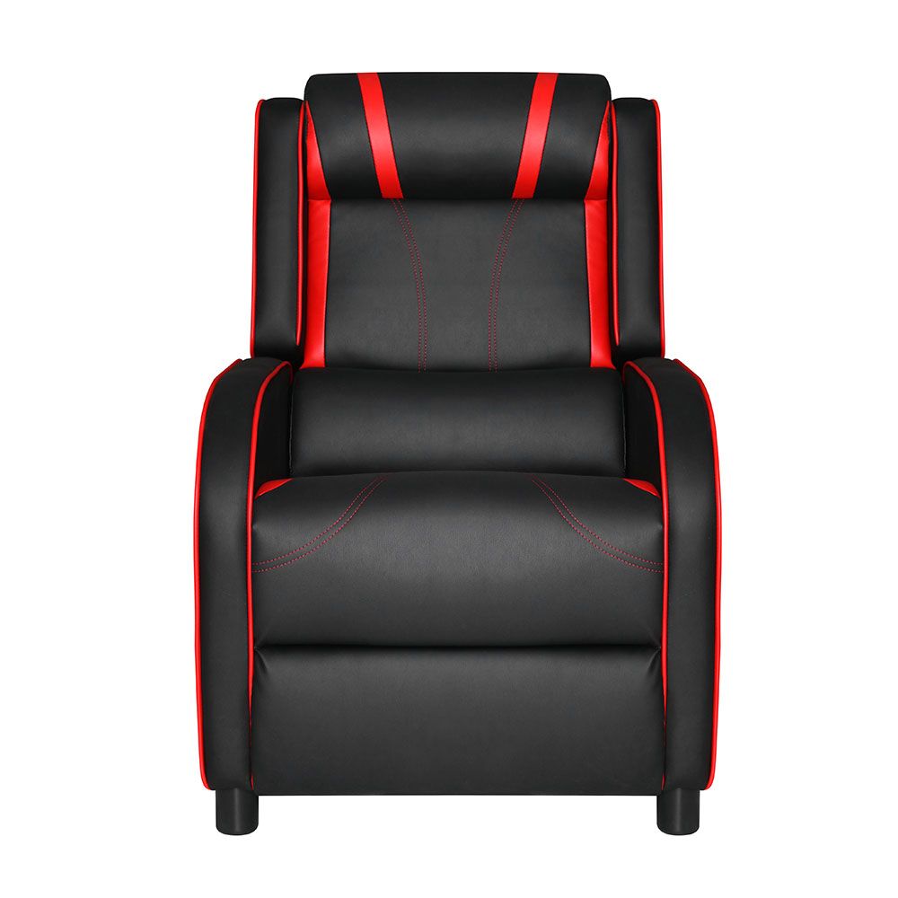 Sillón reclinable Artiss para gaming, de piel, color negro Serik