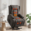 Sillón reclinable Artiss con elevación asistida, sillón de masaje con calefacción, terciopelo Rukwa
