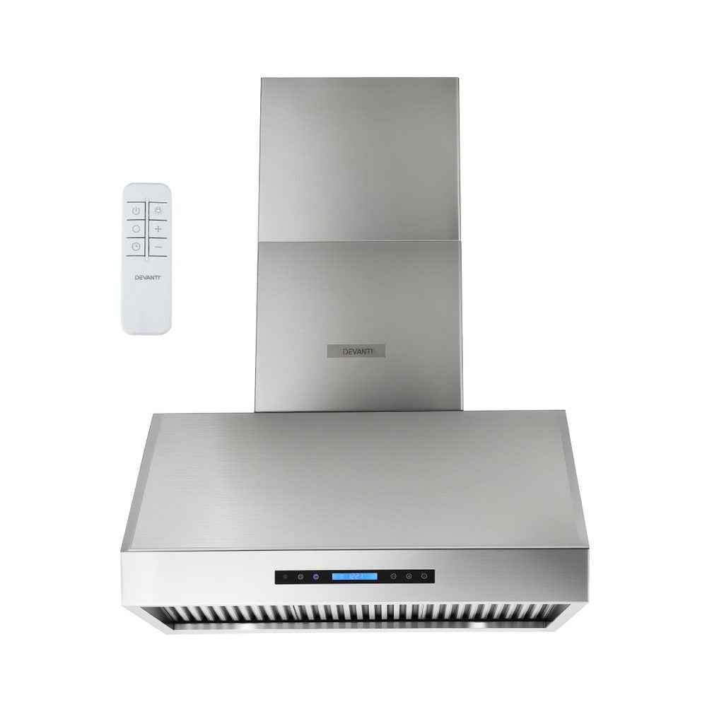 Devanti 900mm Range Hood 3-Speed Fan LED Display Remote Control