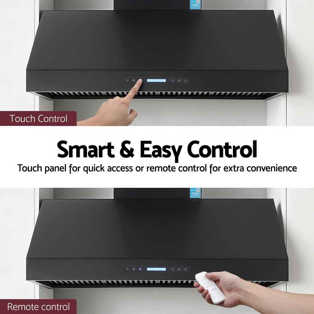 Devanti 1200mm Commercial BBQ Range Hood Dual Motor W/ Remote Control Black