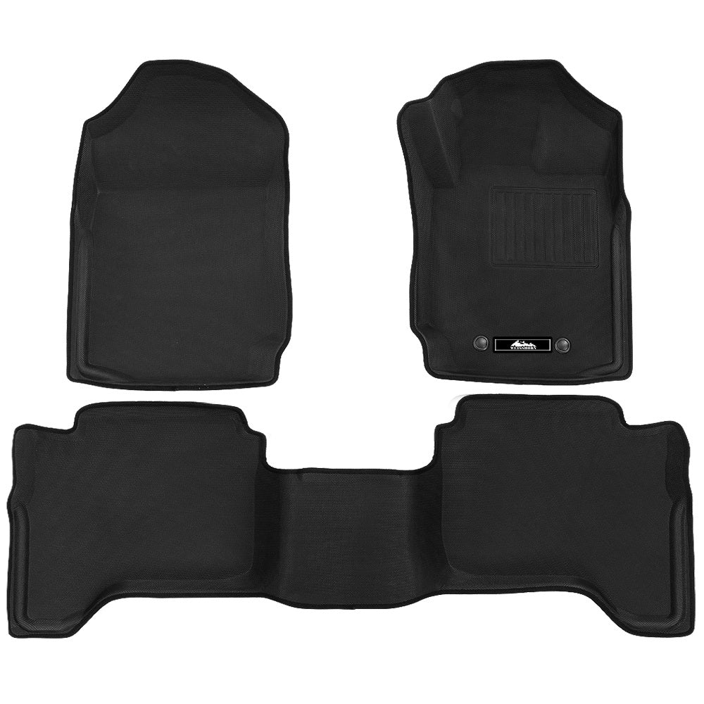 Weisshorn Car Floor Mats Rubber Fits Ford Ranger PX PX2 PX3 Dual Cab 2011-2022 3D - YDS.com.au