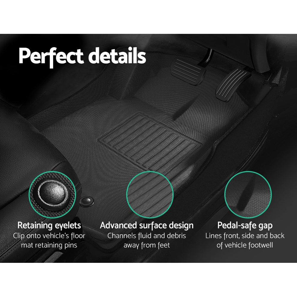 Weisshorn Car Floor Mats Rubber Fits Ford Ranger PX PX2 PX3 Dual Cab 2011-2022 3D - YDS.com.au