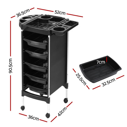 Embellir Salon Trolley Cart Spa Beauty Rolling Tray Hairdressing Storage 6 Tiers